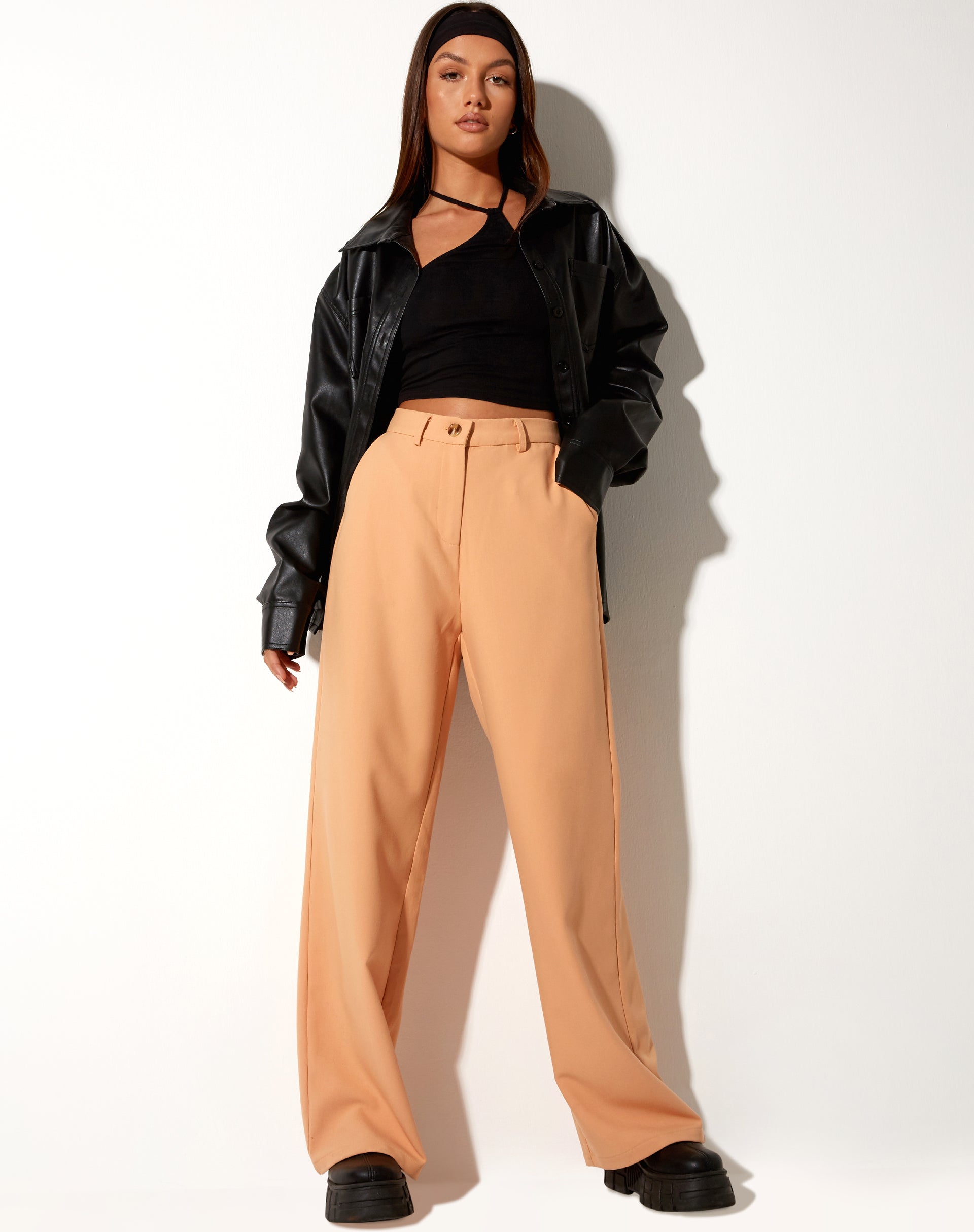 Abba Trouser in Washed Peach-Nico Sky