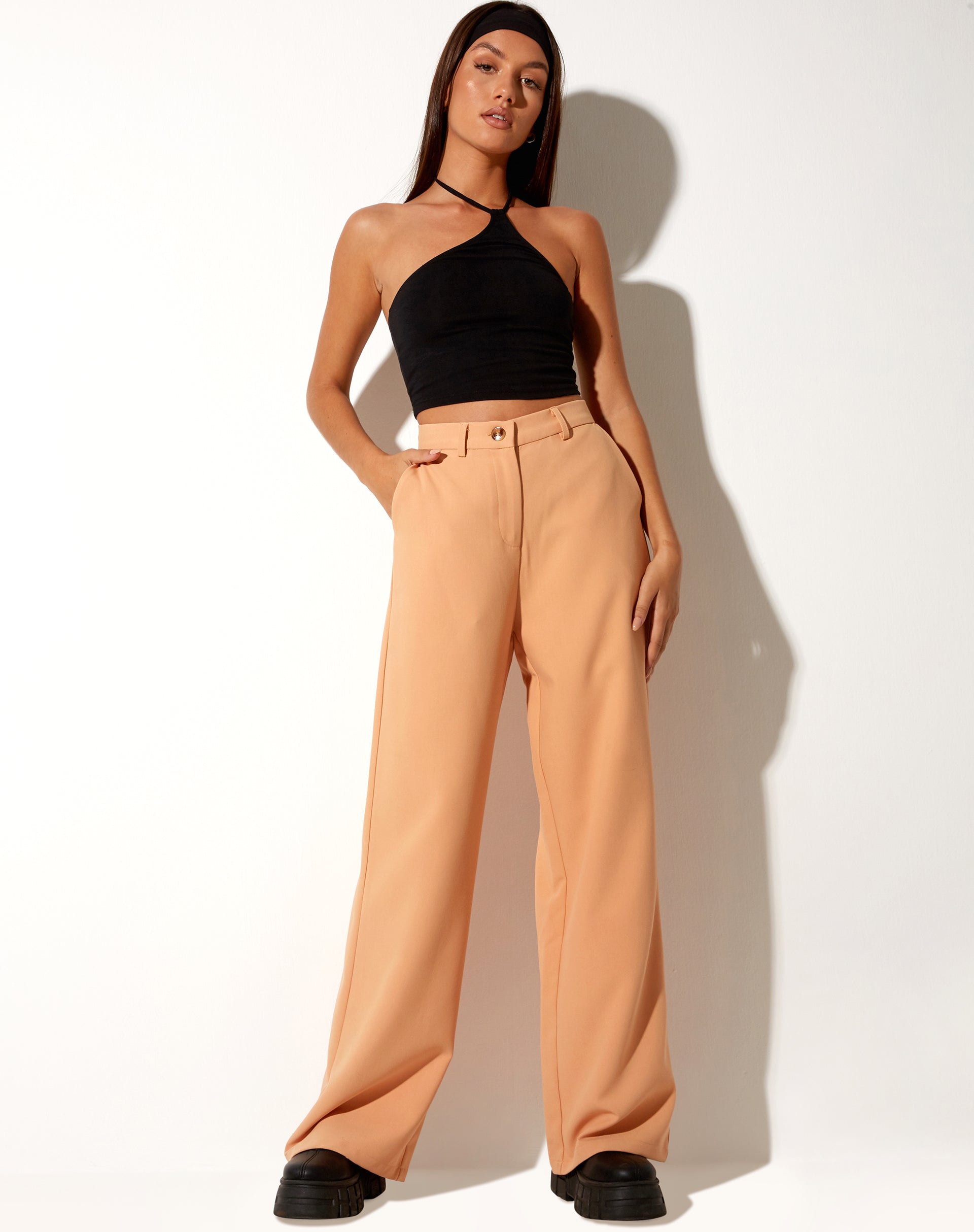 Abba Trouser in Washed Peach-Nico Sky
