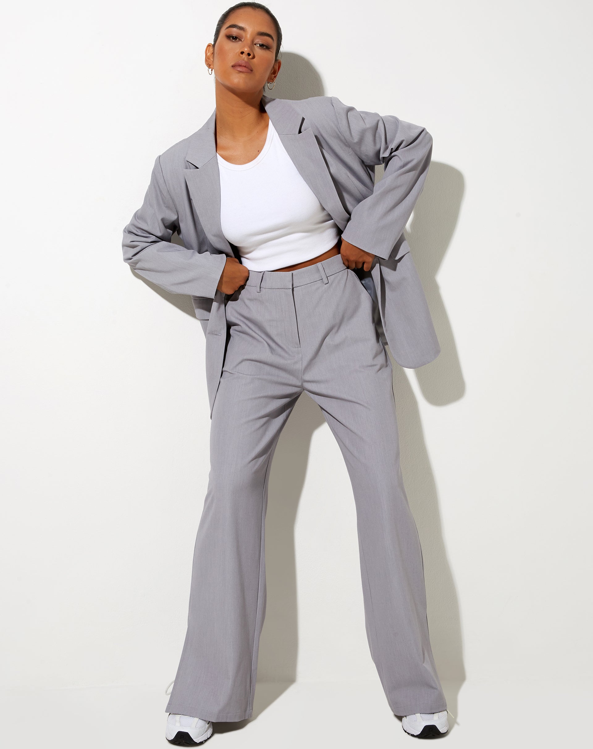 Abby Trouser in Silver Grey-Nico Sky