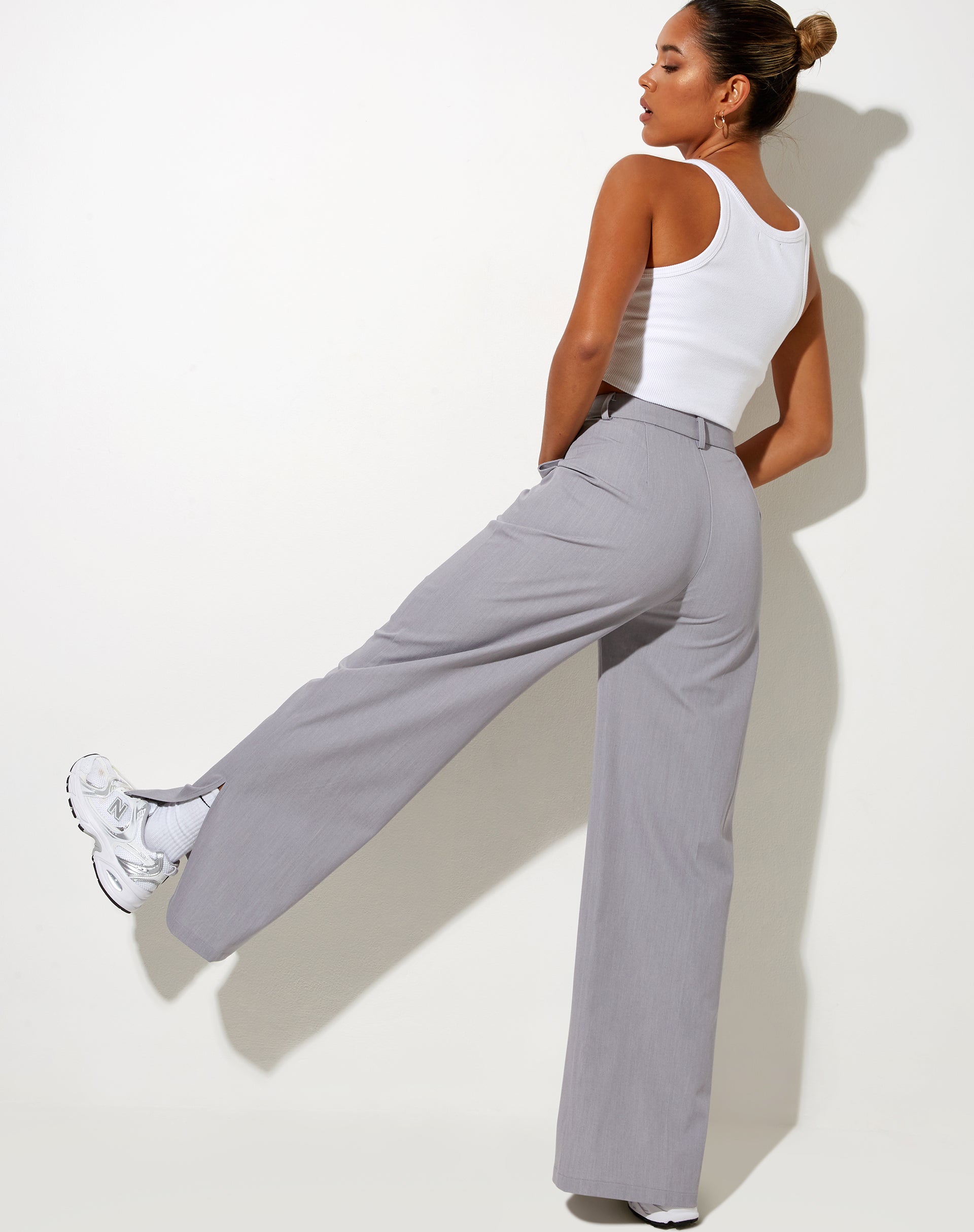 Abby Trouser in Silver Grey-Nico Sky