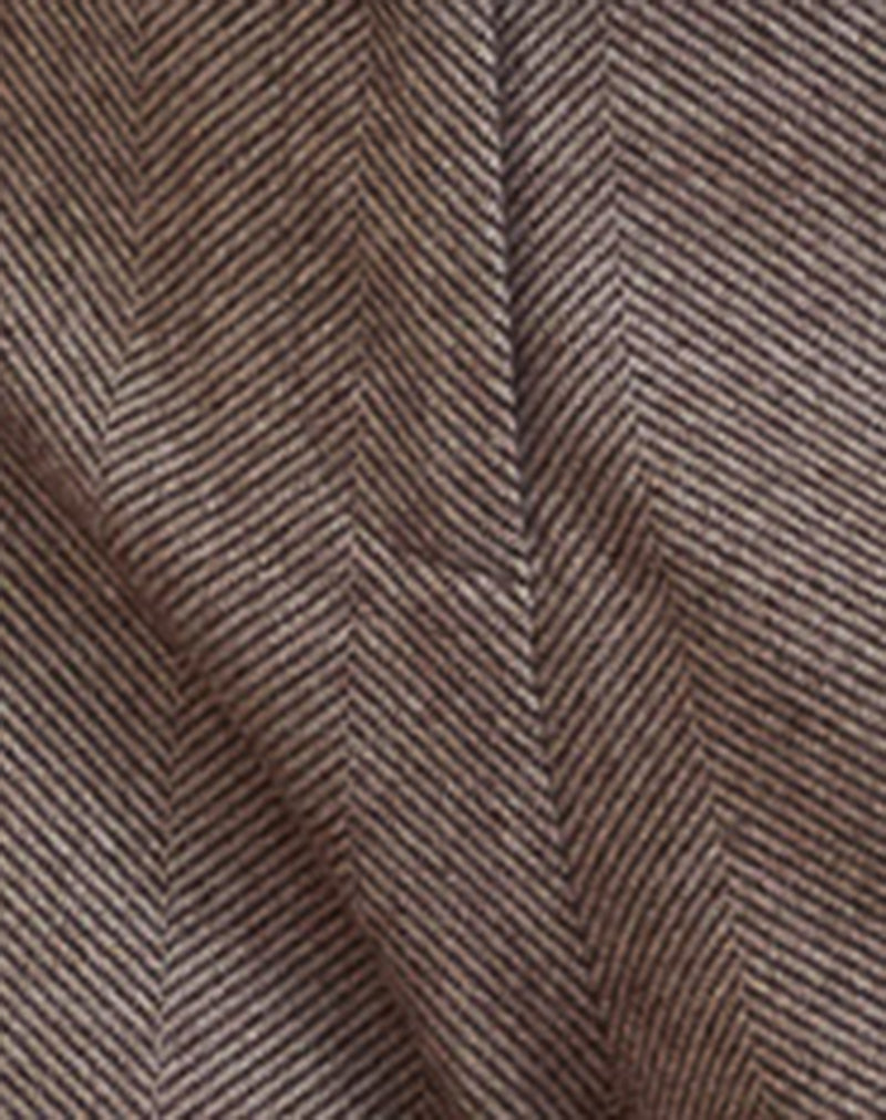 Abdel Faux Wool Tailored Trouser in Walnut-Nico Sky