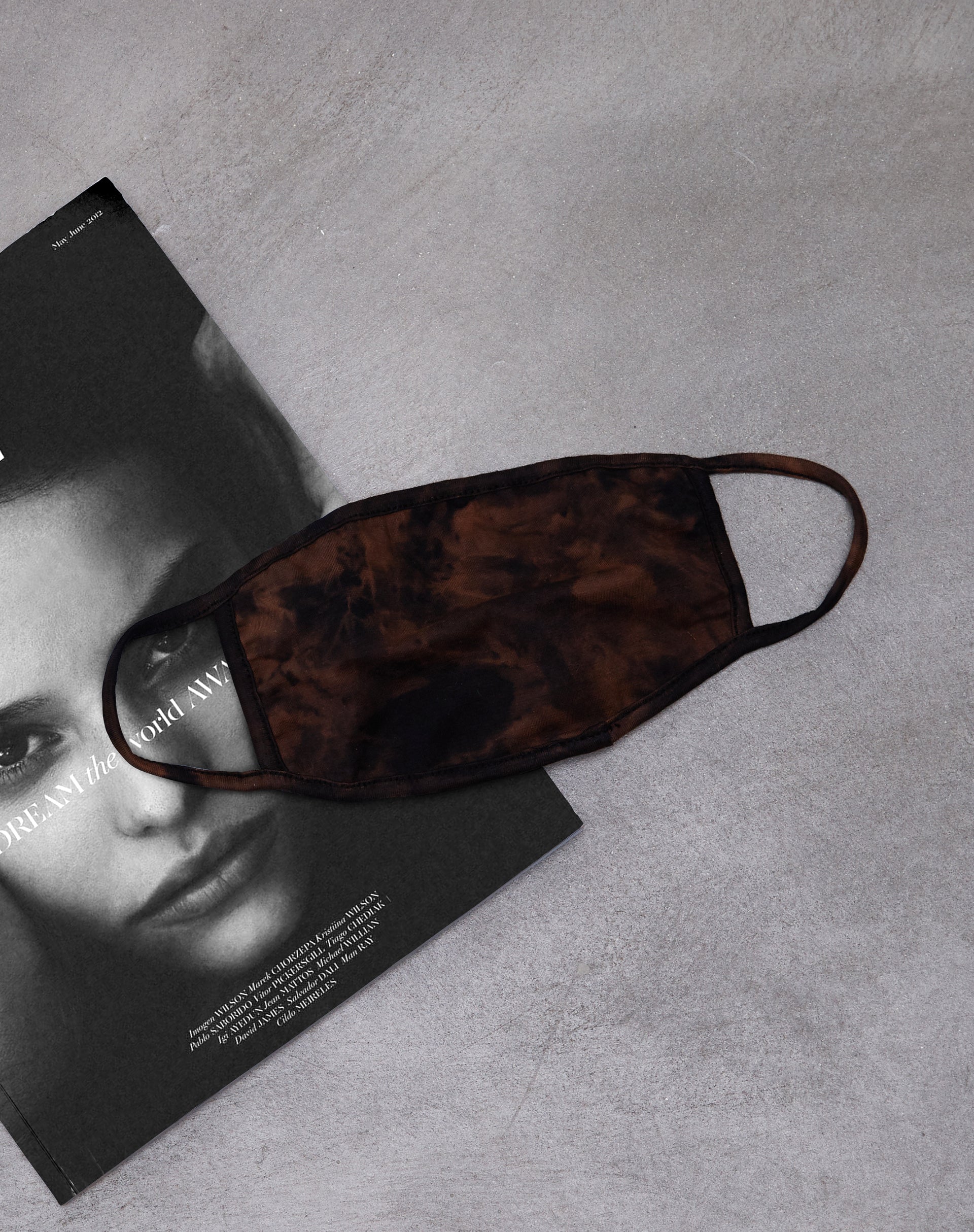 Face Mask in Black Rust Tie Dye-Nico Sky