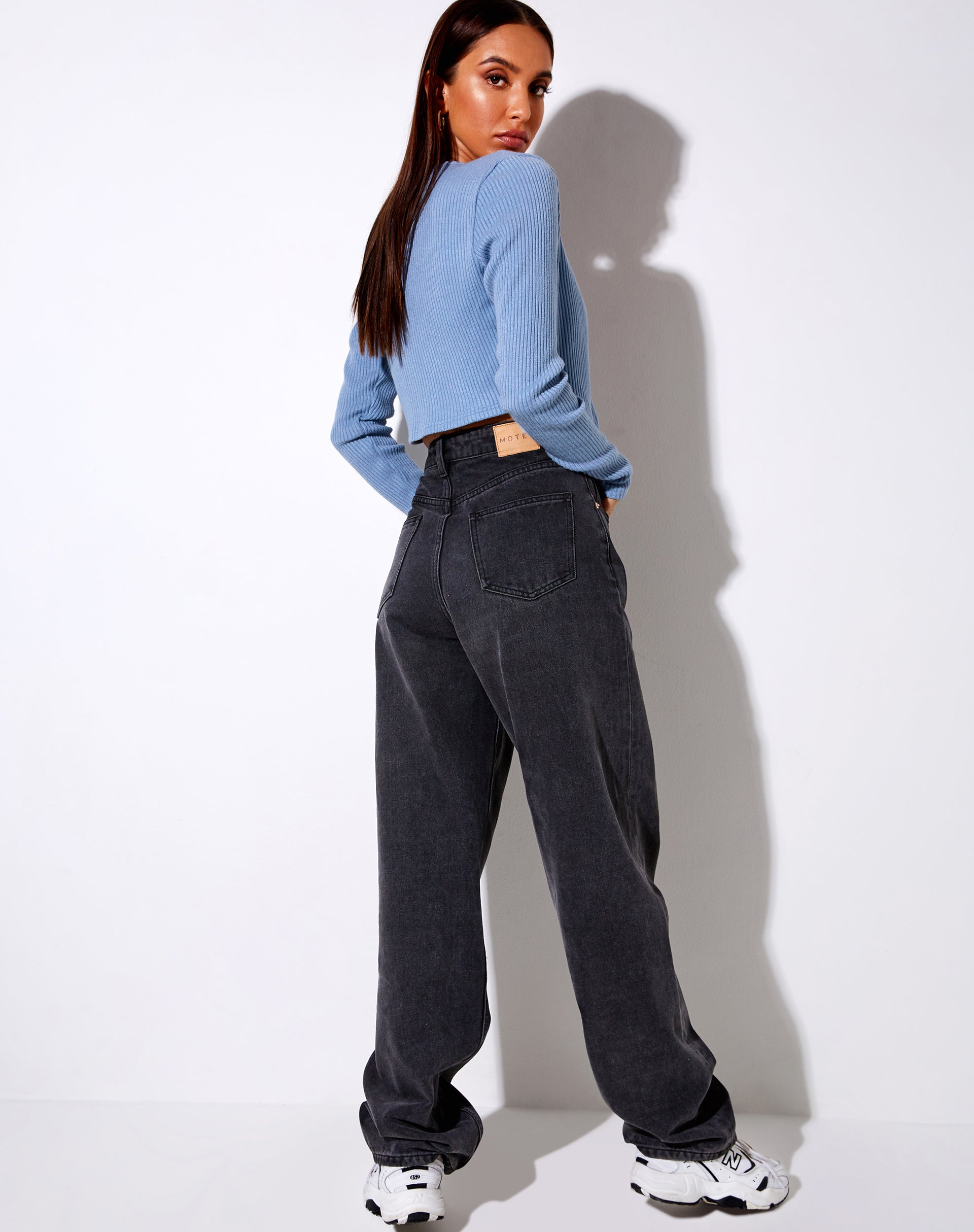 Viney Cardigan in Rib Ashy Blue-Nico Sky