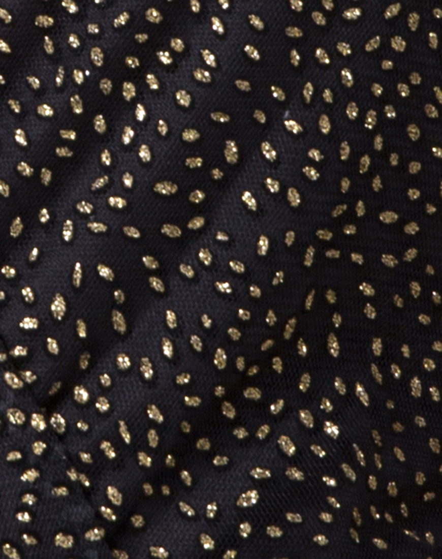 Adela Bodice in Glitter Net Animal Black-Nico Sky