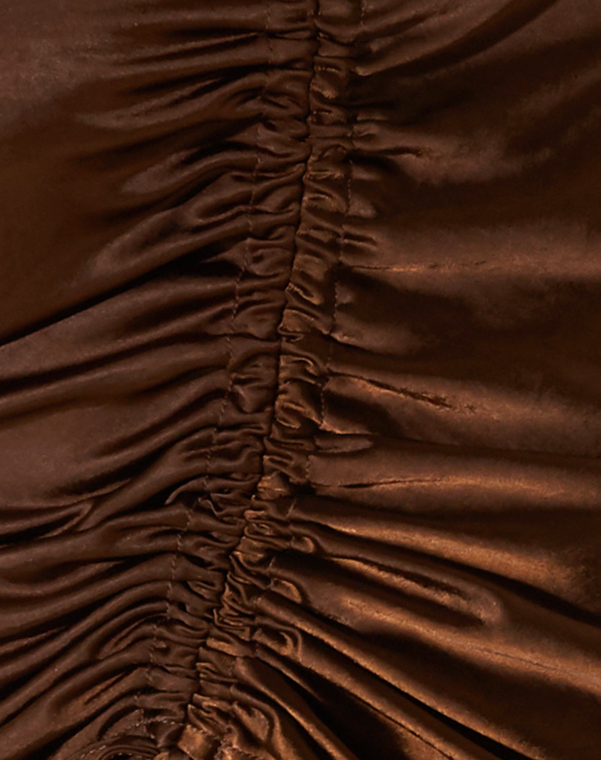 Adiba Crop Top in Satin Brown-Nico Sky