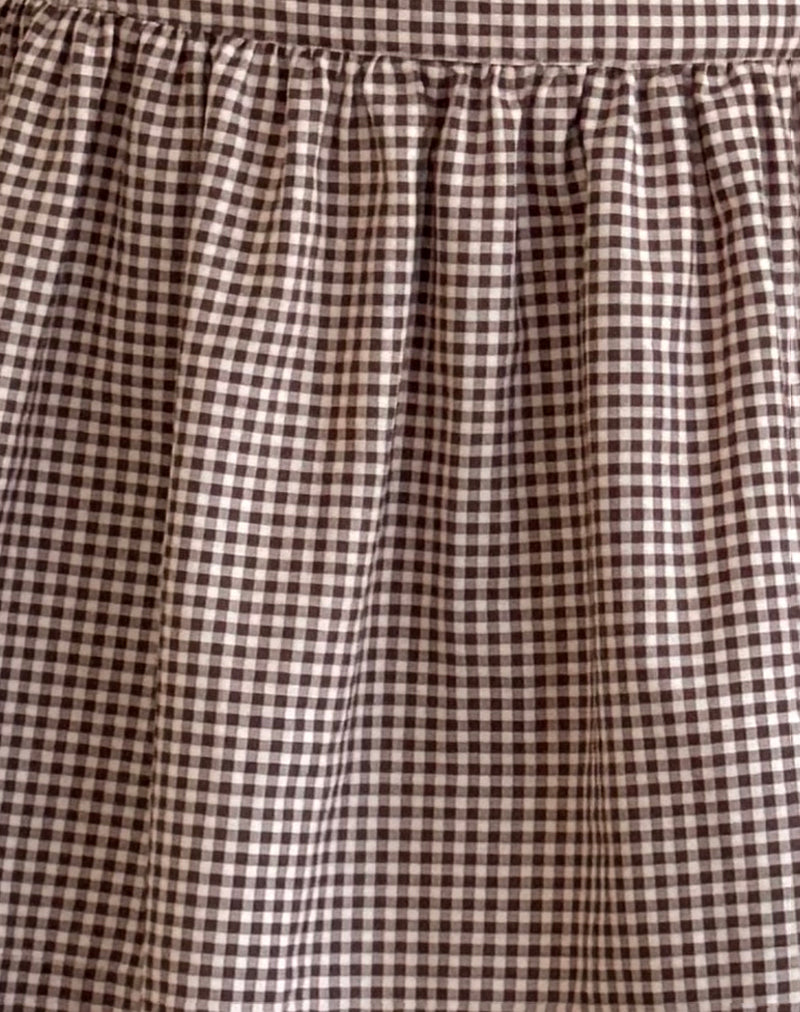 Adinda Midi Skirt in Mini Gingham Brown-Nico Sky