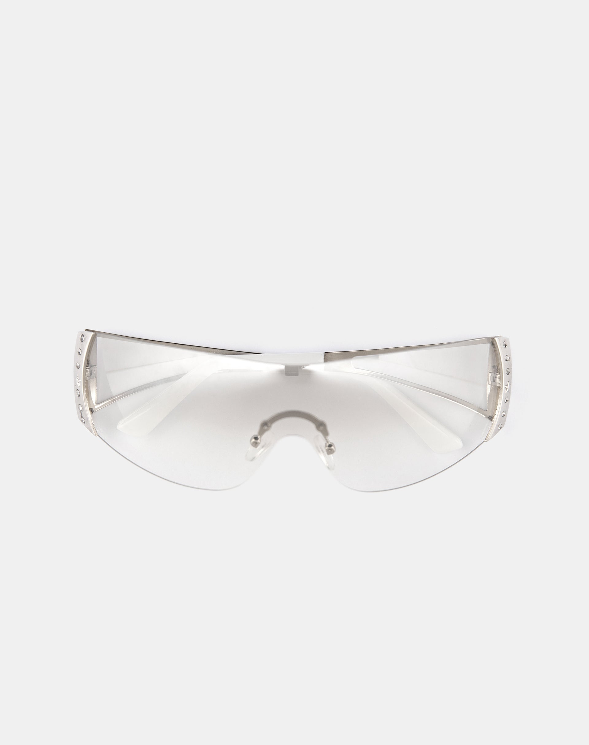Adley Oversized Sunglasses in White-Nico Sky