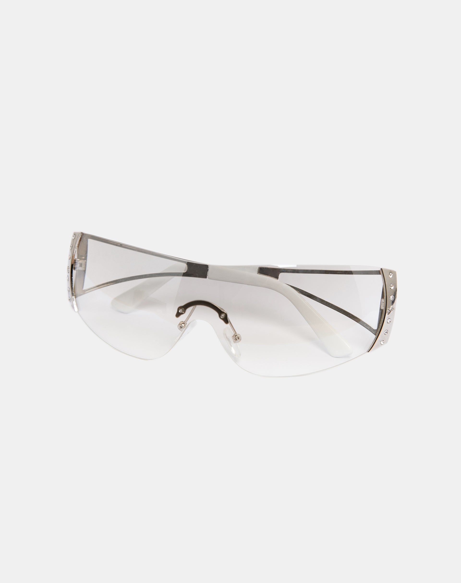 Adley Oversized Sunglasses in White-Nico Sky