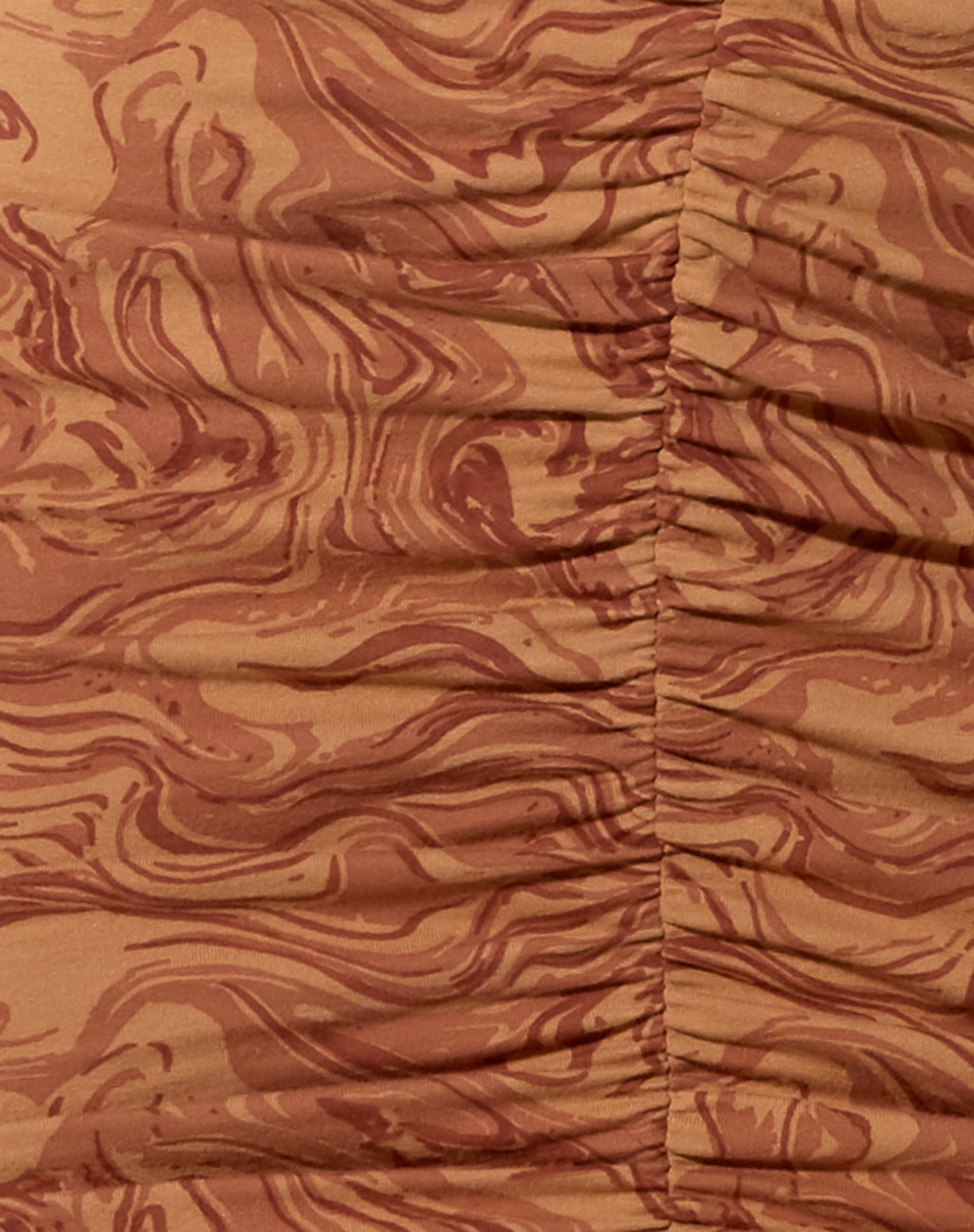 Aeliran Mini Dress in Fluid Marbling Brown-Nico Sky