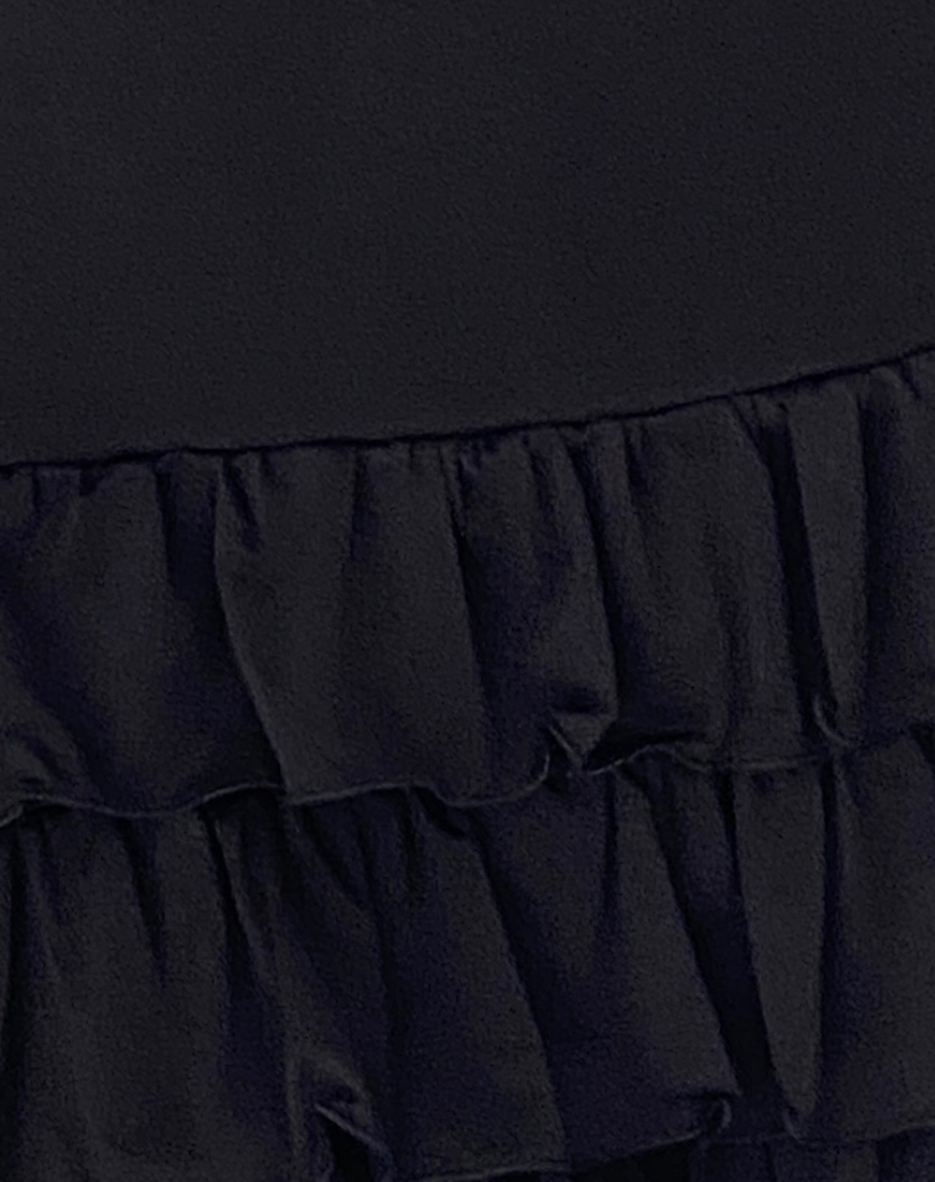 Aella Bardot Ruffle Dress in Black-Nico Sky