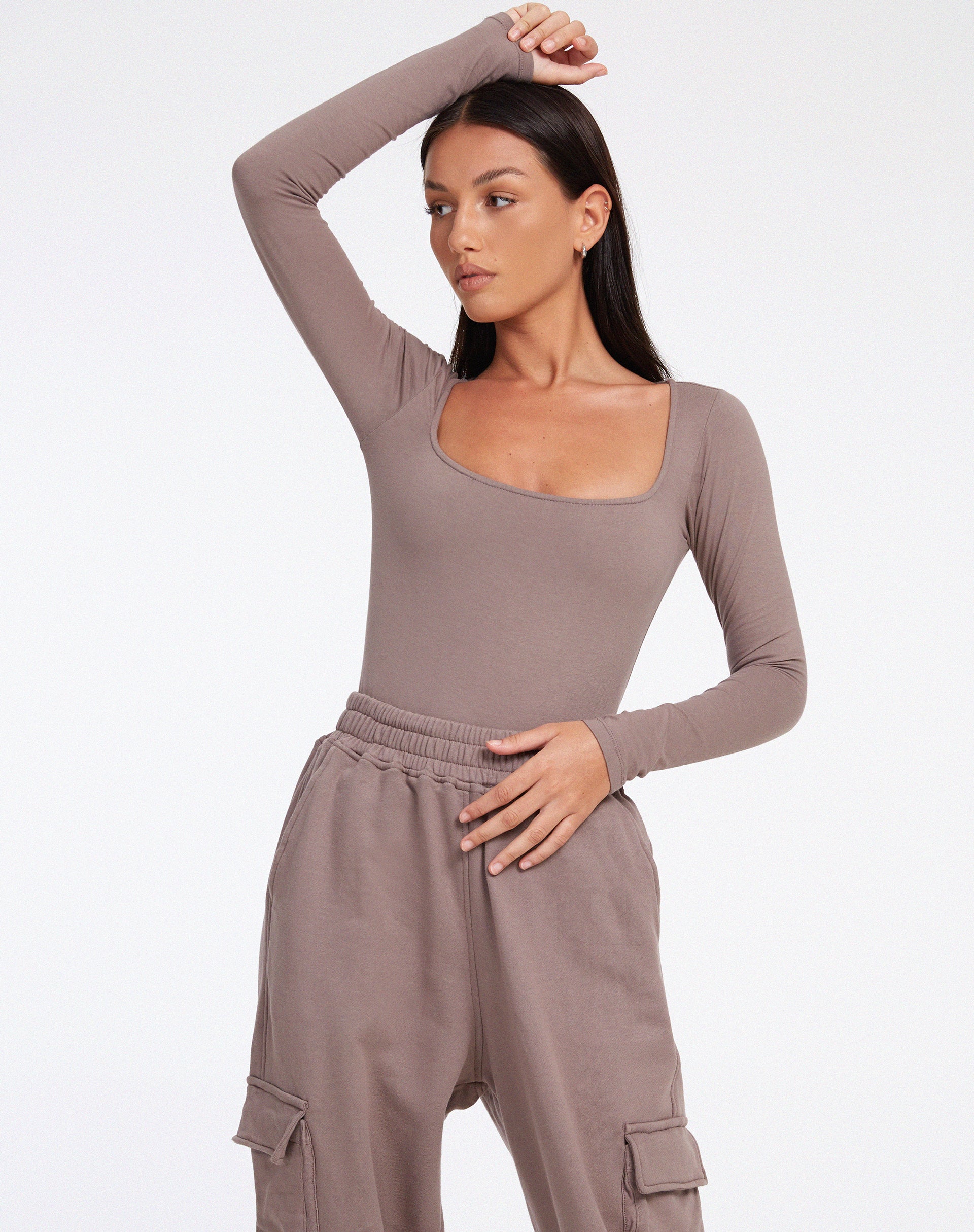 Aga Long Sleeve Bodice in Lycra Antler-Nico Sky