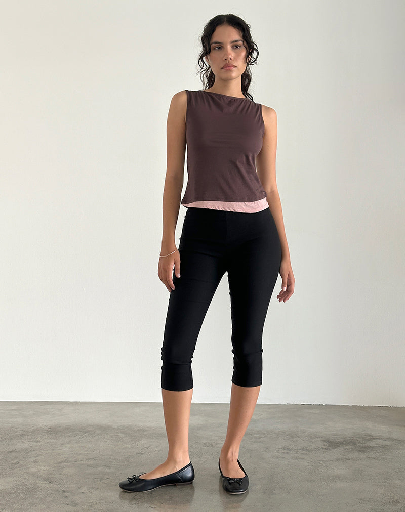 Aida Top in Tissue Deep Mahogany with Pink Lady-Nico Sky