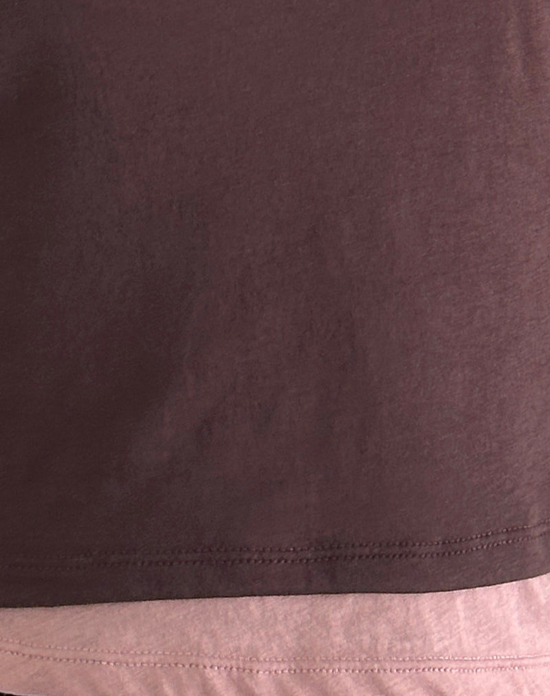 Aida Top in Tissue Deep Mahogany with Pink Lady-Nico Sky