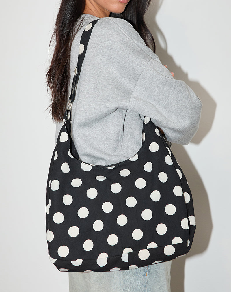 Aimi Bag in Large Polka Black-Nico Sky