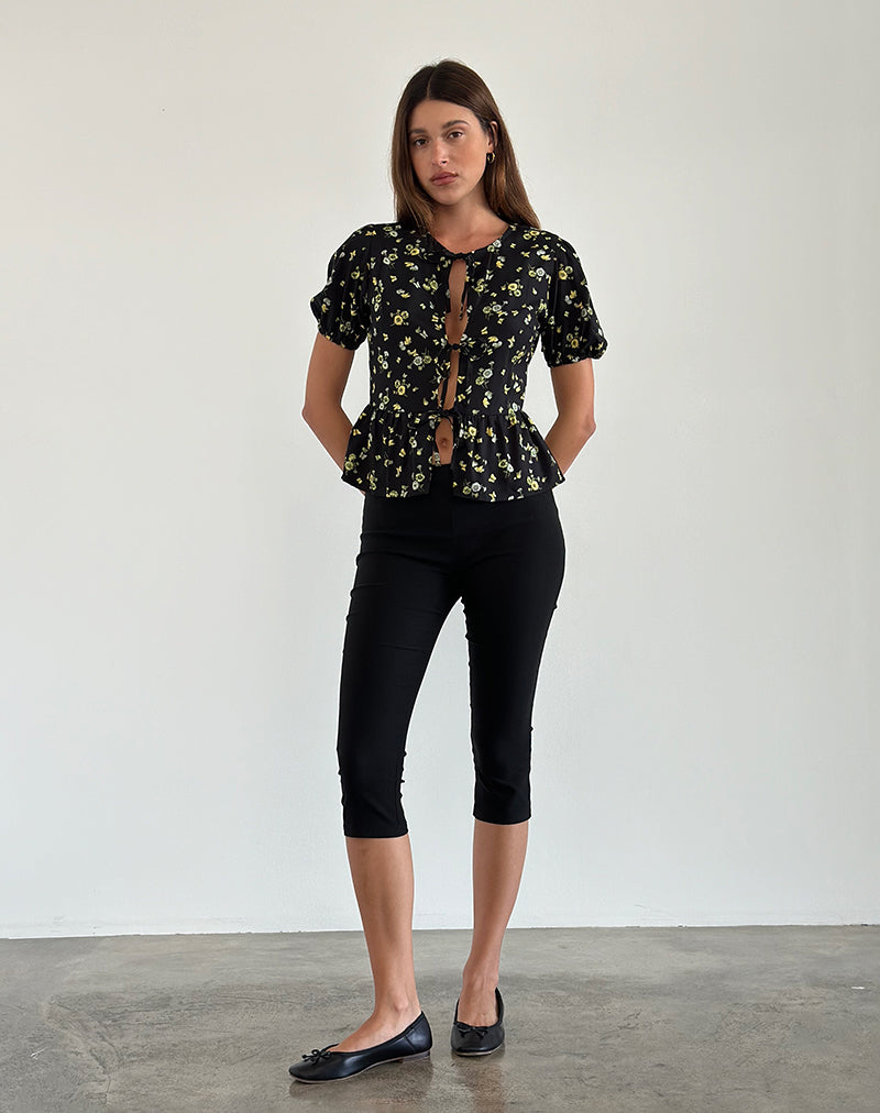 Ajasi Blouse in Lemon and Lime Black-Nico Sky