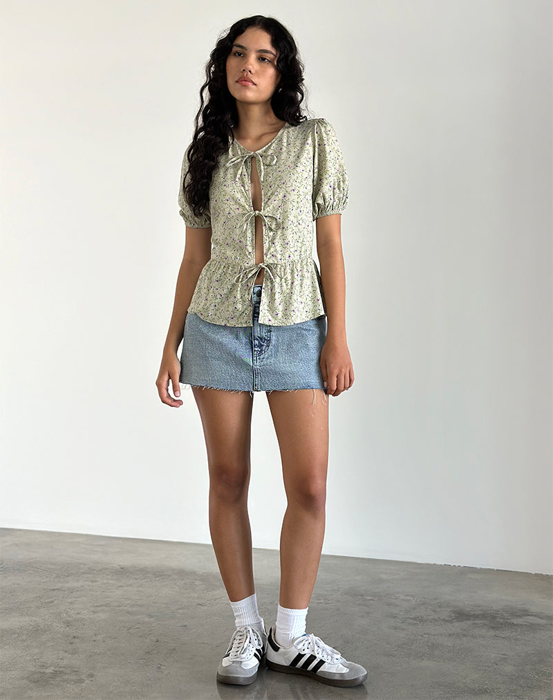 Ajasi Blouse in Parma Violet-Nico Sky