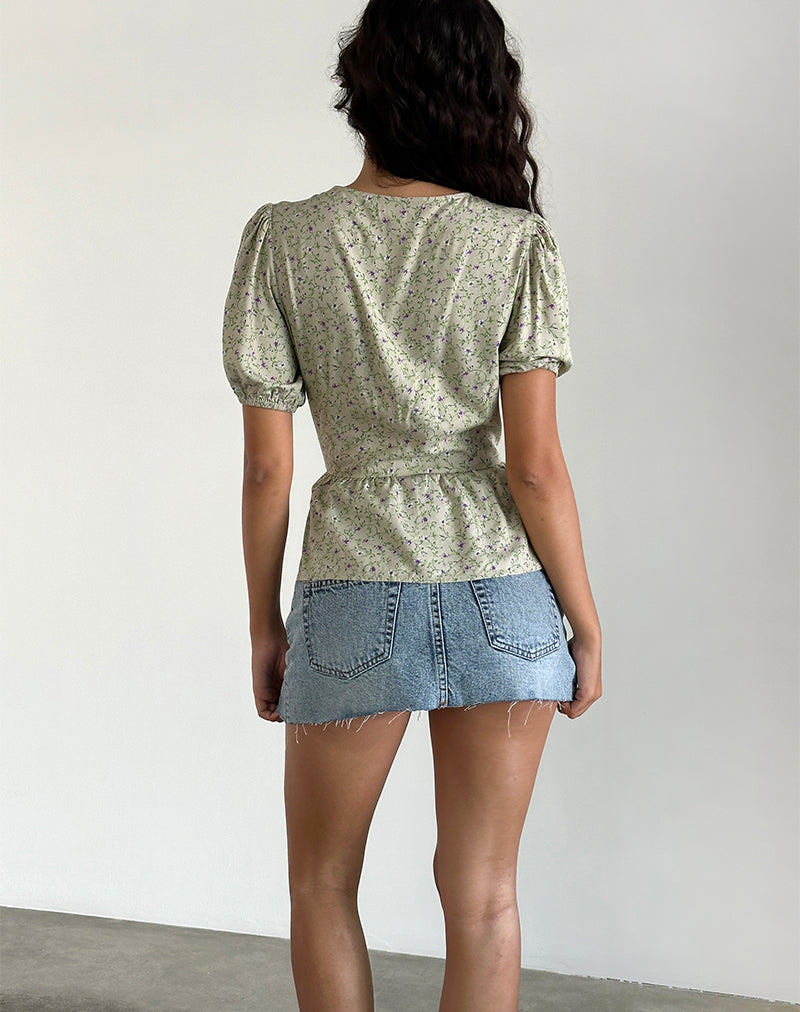 Ajasi Blouse in Parma Violet-Nico Sky