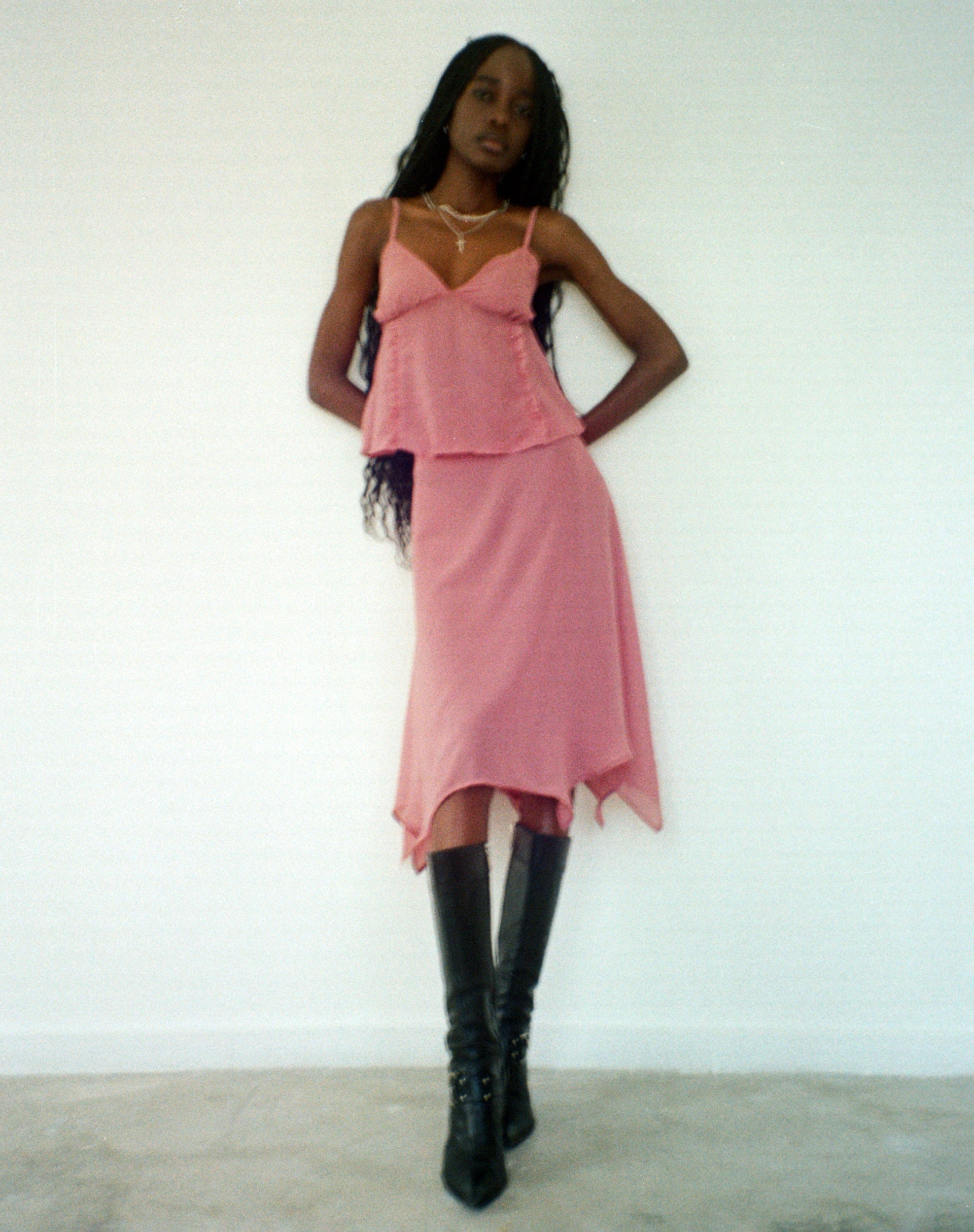 Albertha Midi Skirt in Dessert Sand-Nico Sky