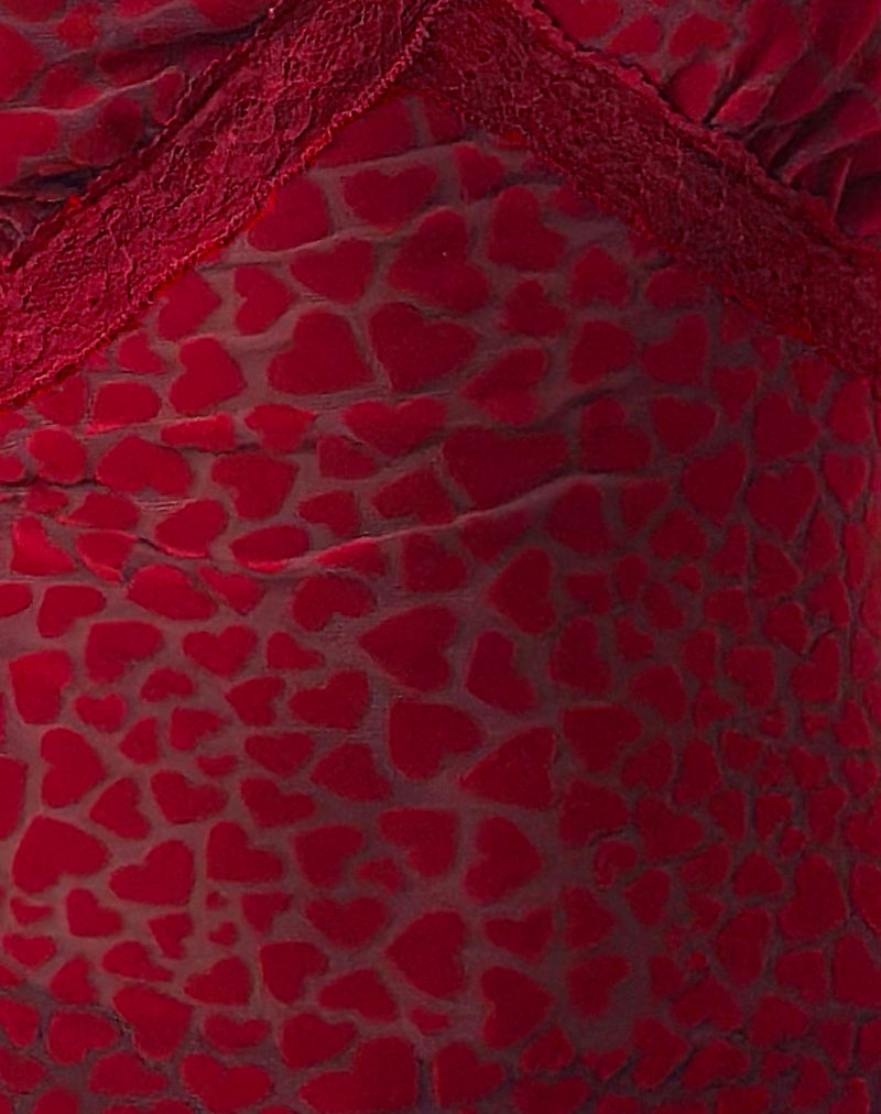 Alcesta Cami Top in Heart Flock Maroon-Nico Sky