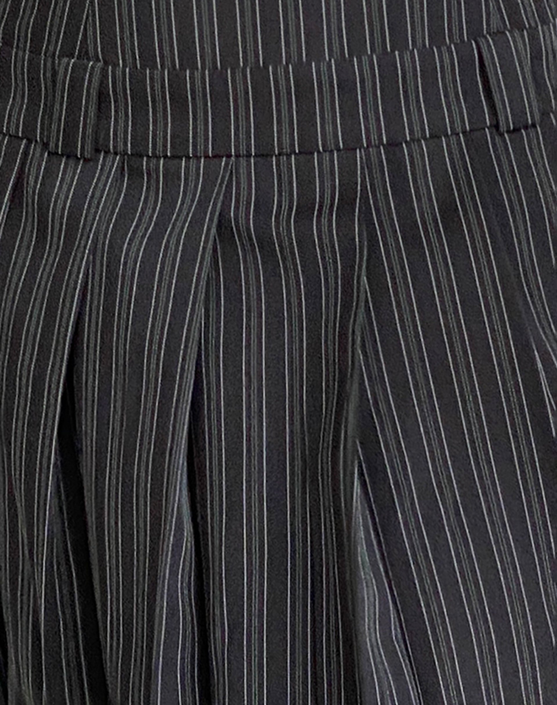 Aldari Bandeau Midi Dress in Tailoring Black Pinstripe-Nico Sky