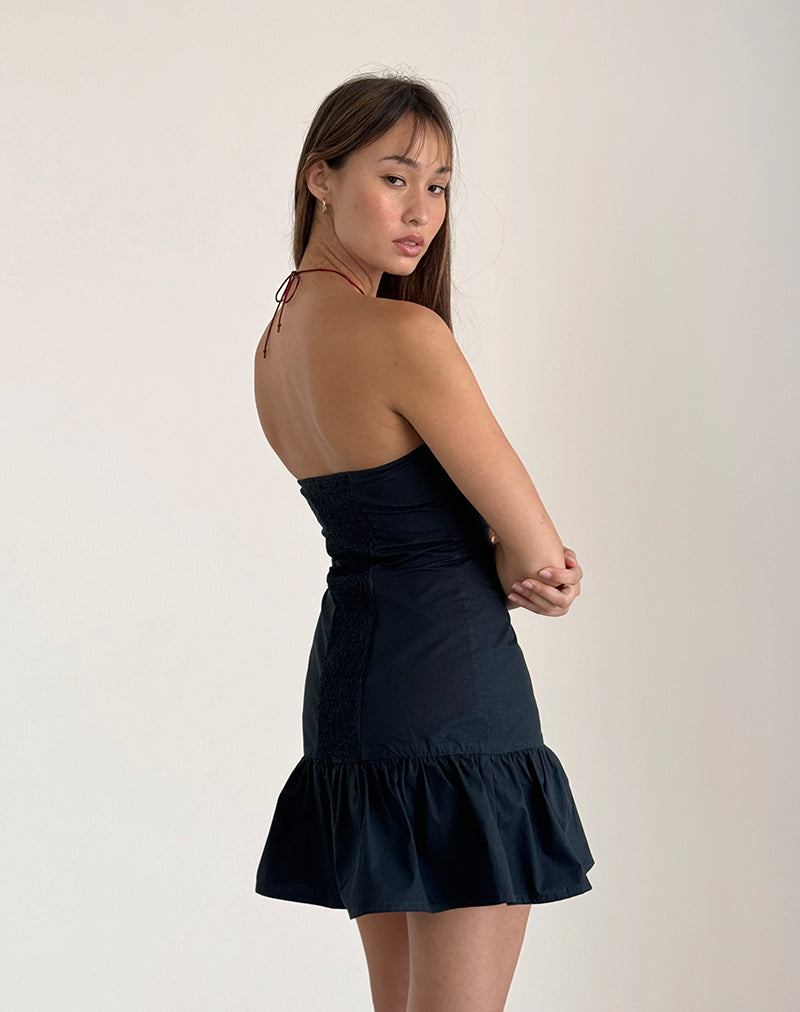 Alden Mini Dress in Tap Shoe Black-Nico Sky