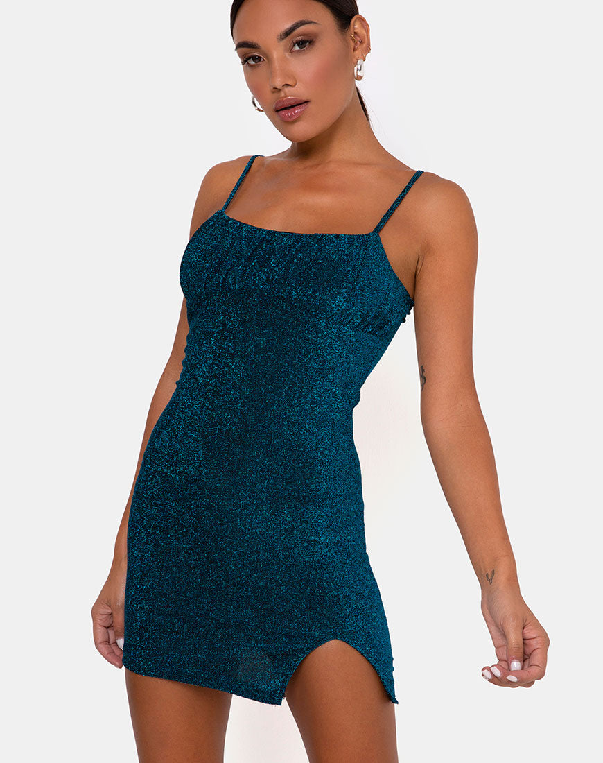 Alene Bodycon Dress in Sapphire Blue-Nico Sky