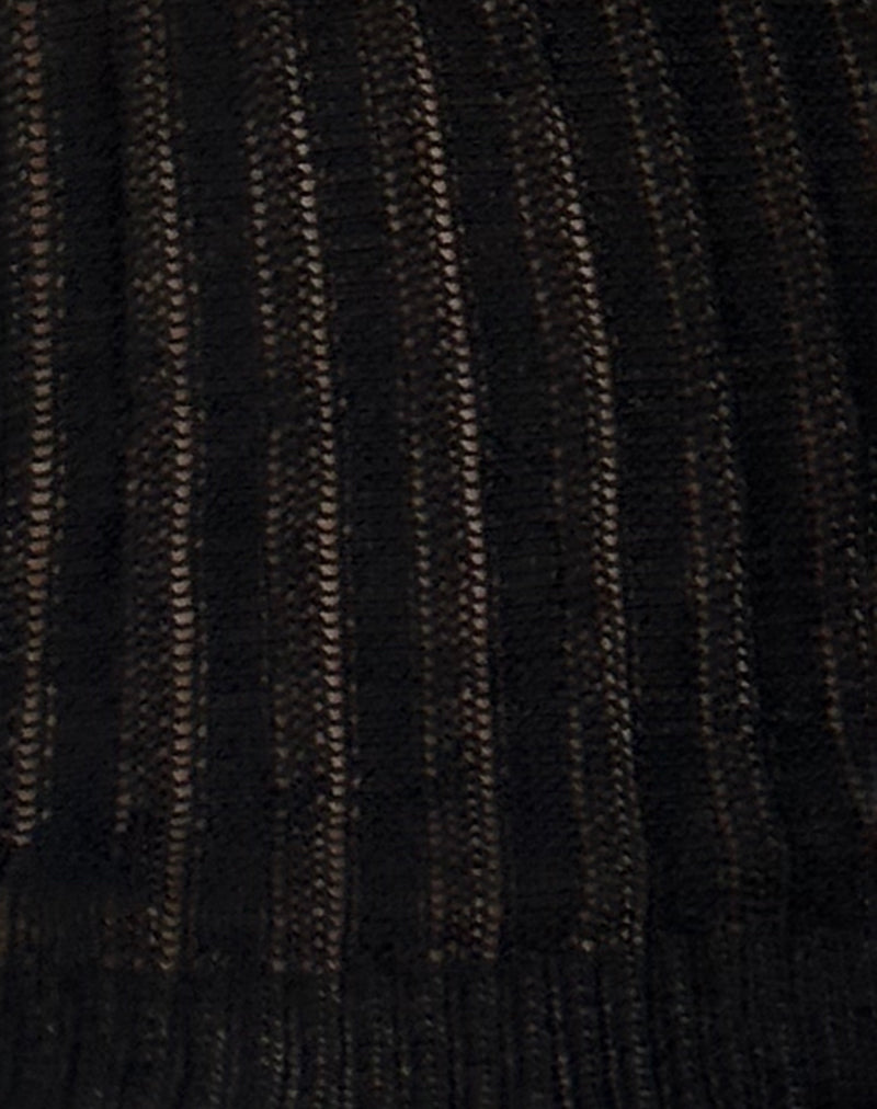 Alessia Vest Top in Wide Rib Knit Black-Nico Sky