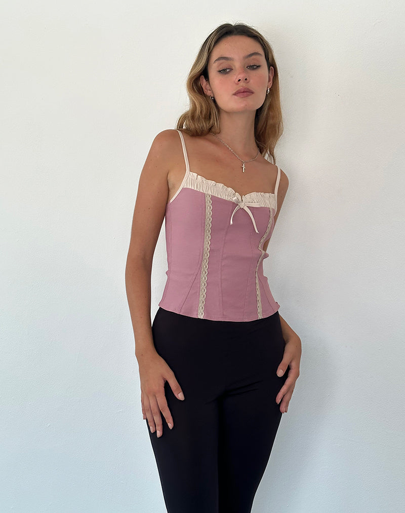 Alexa Corset Top in Dusky Pink-Nico Sky