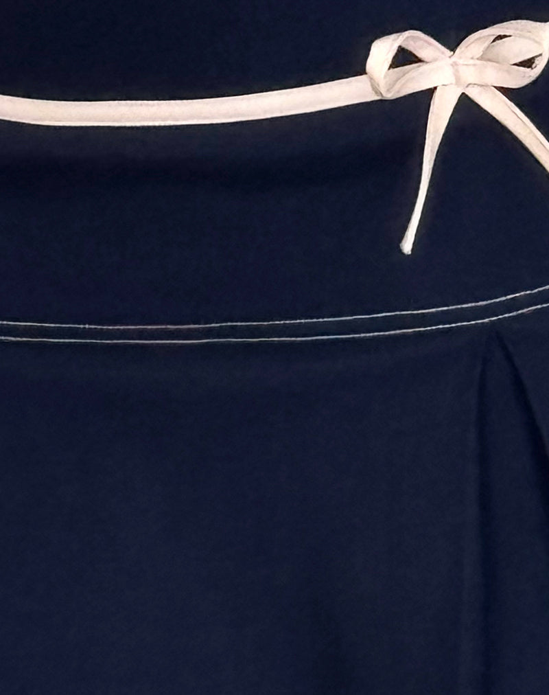 Istari Mini Skirt in Navy-Nico Sky