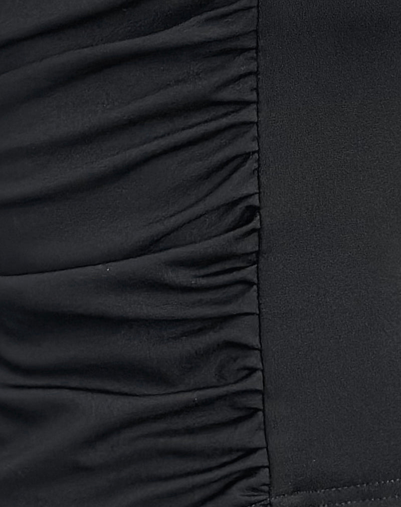 Alexia Square Neck Buckle Top in Black-Nico Sky