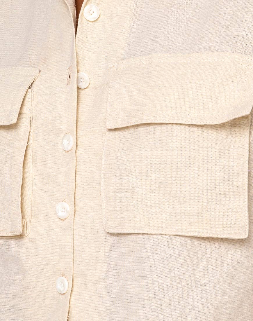 Alka Shirt in Ecru-Nico Sky