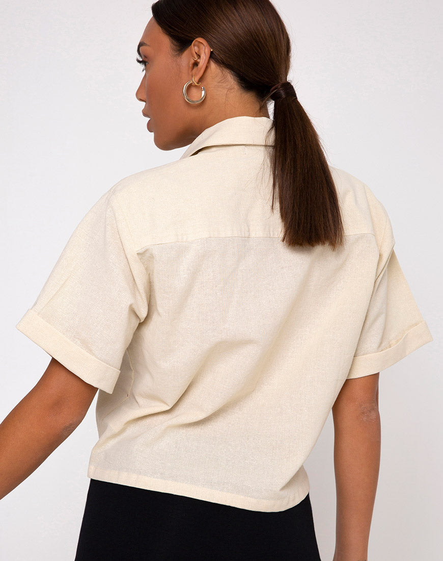 Alka Shirt in Ecru-Nico Sky