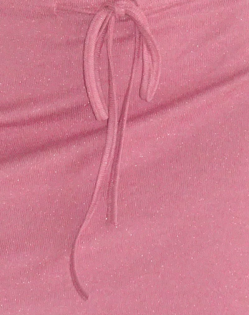 Allea Mini Skirt in Dusky Pink Sheer Knit-Nico Sky