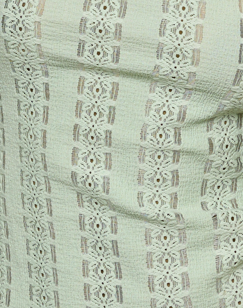 Aluca Cami Top in Broderie Flower Lace Mint-Nico Sky