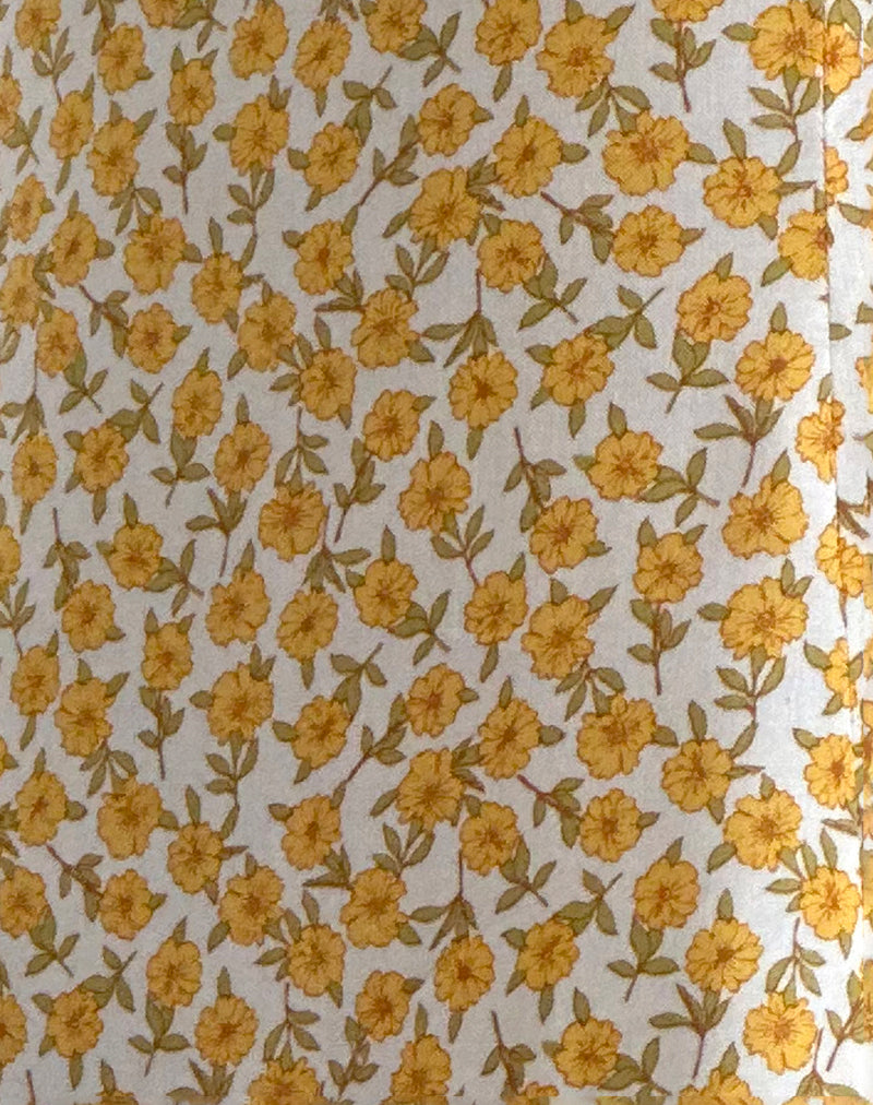 Alvary Mini Dress in Yellow Cosmos Garden-Nico Sky