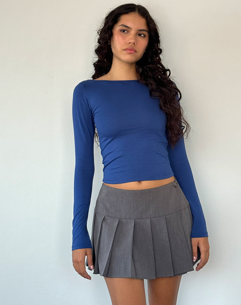 Amabon Long Sleeve Top in Dazzling Blue-Nico Sky