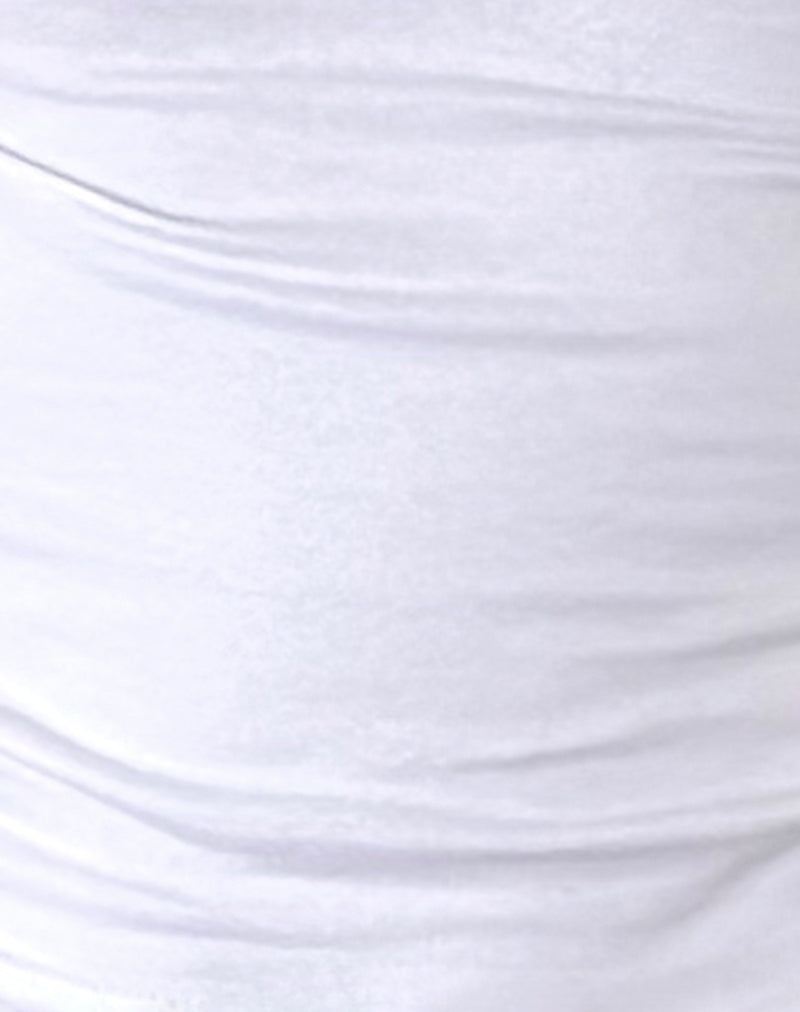 Amabon Long Sleeve Top in White-Nico Sky