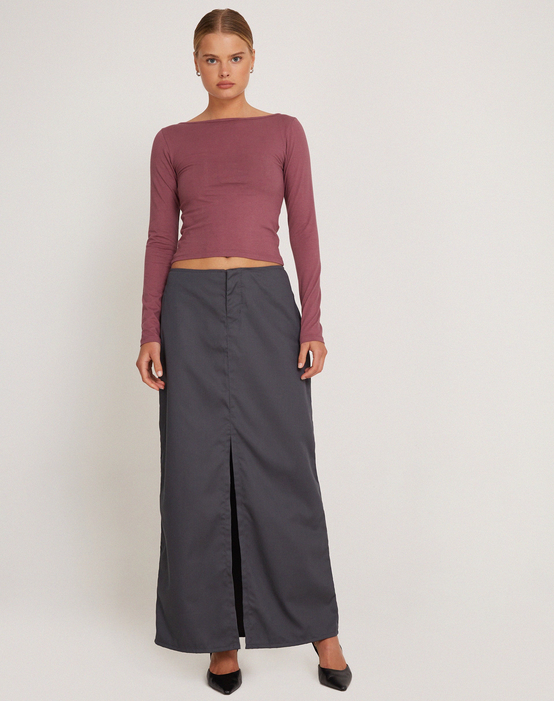 Amabon Long Sleeve Top in Mauve-Nico Sky