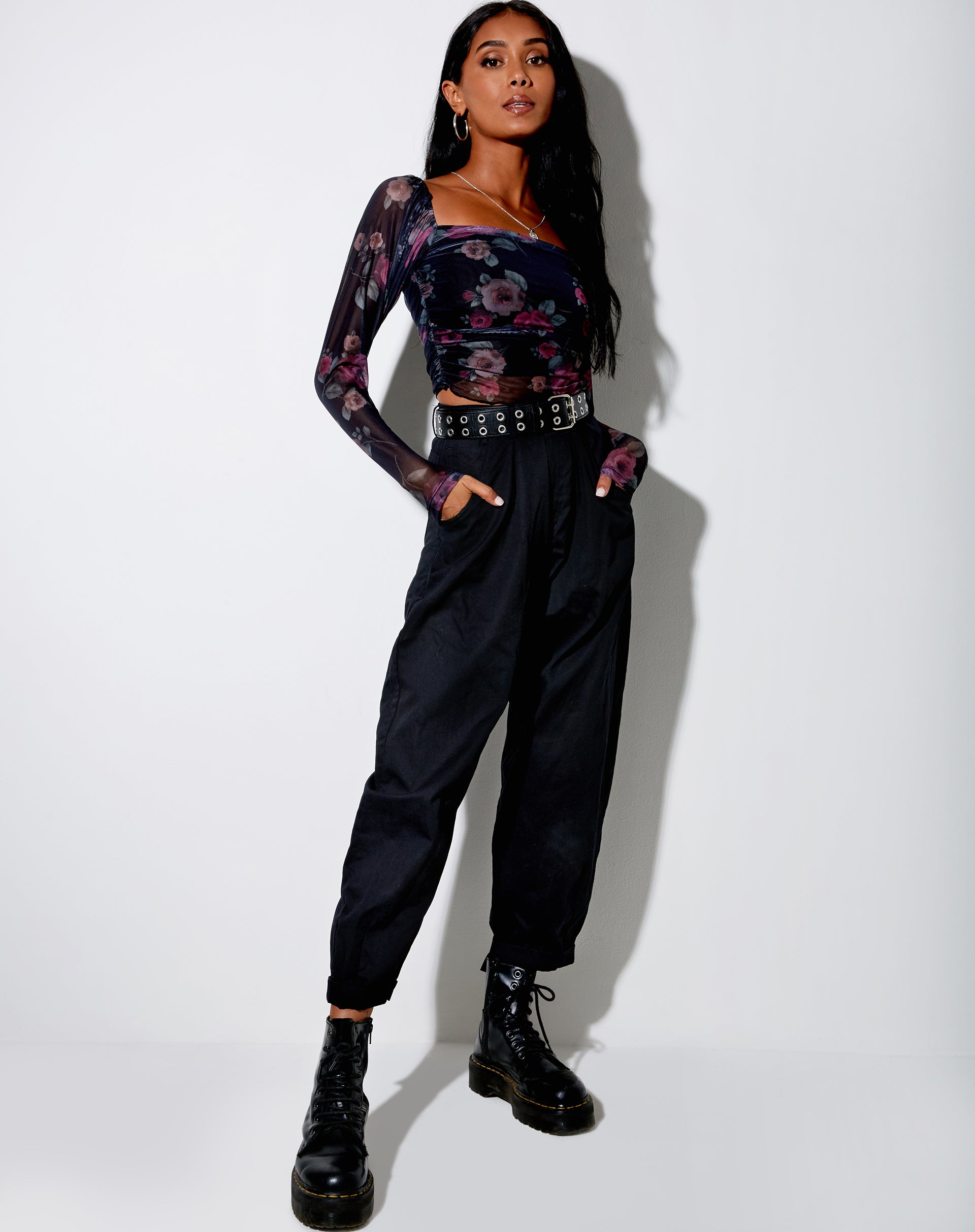 Amara Crop Top in Gothic Rose-Nico Sky