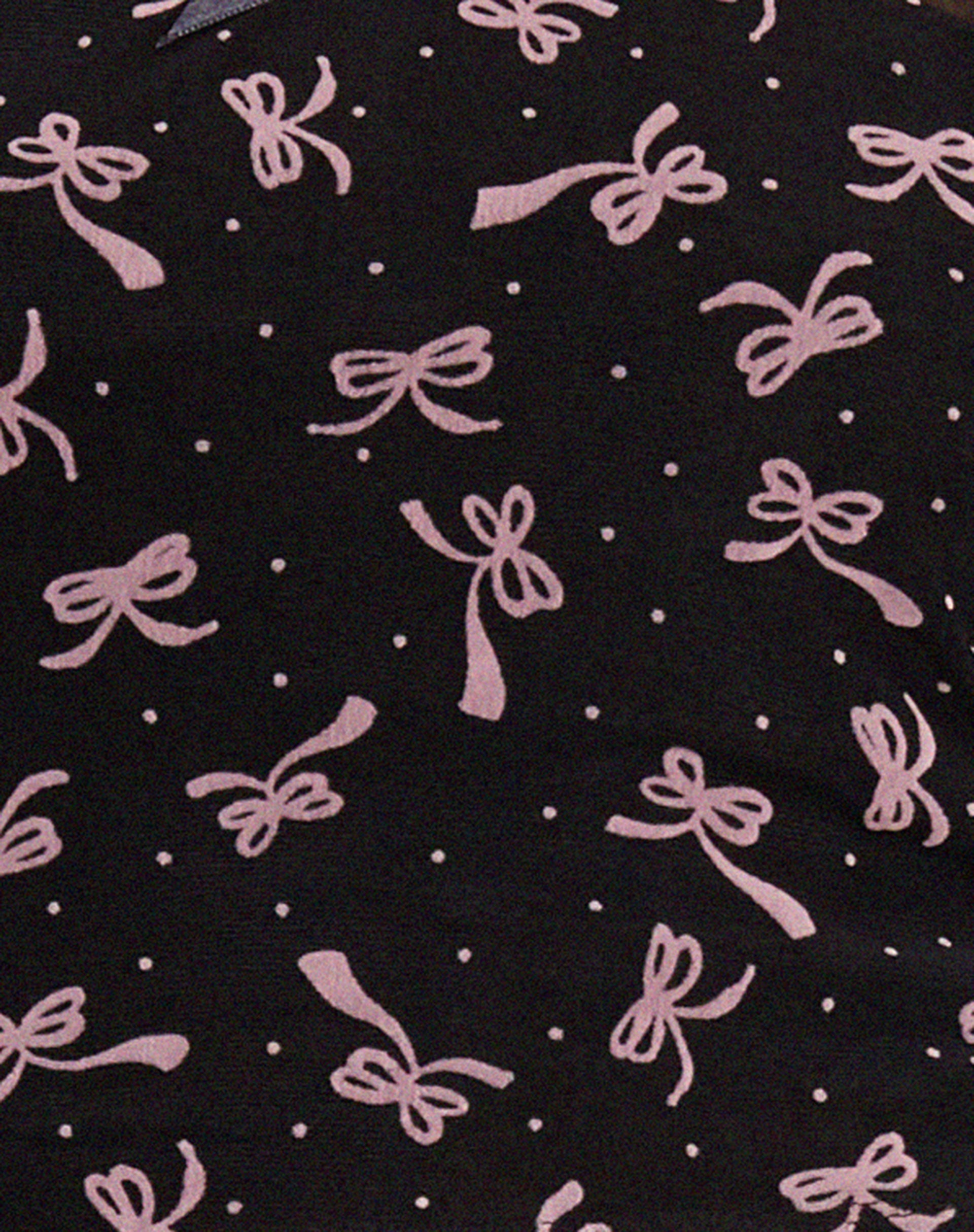 Amati Long Sleeve Mesh Crop Top in Ditsy Ribbon Dusty Pink Flock-Nico Sky