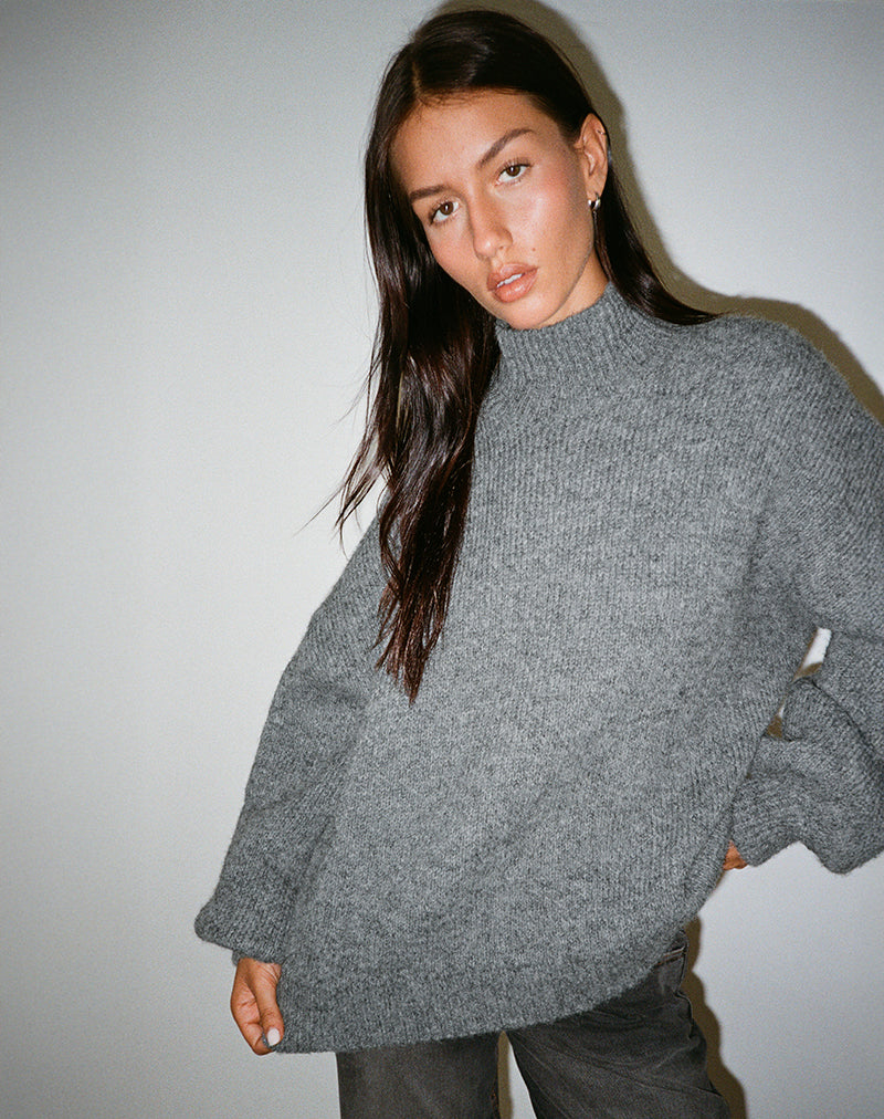 Amato Oversized Jumper in Grey-Nico Sky