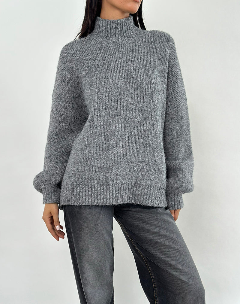Amato Oversized Jumper in Grey-Nico Sky