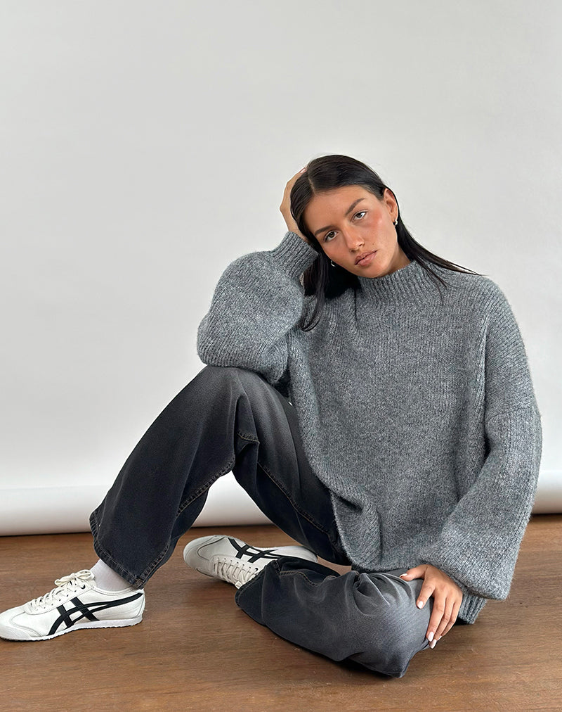 Amato Oversized Jumper in Grey-Nico Sky