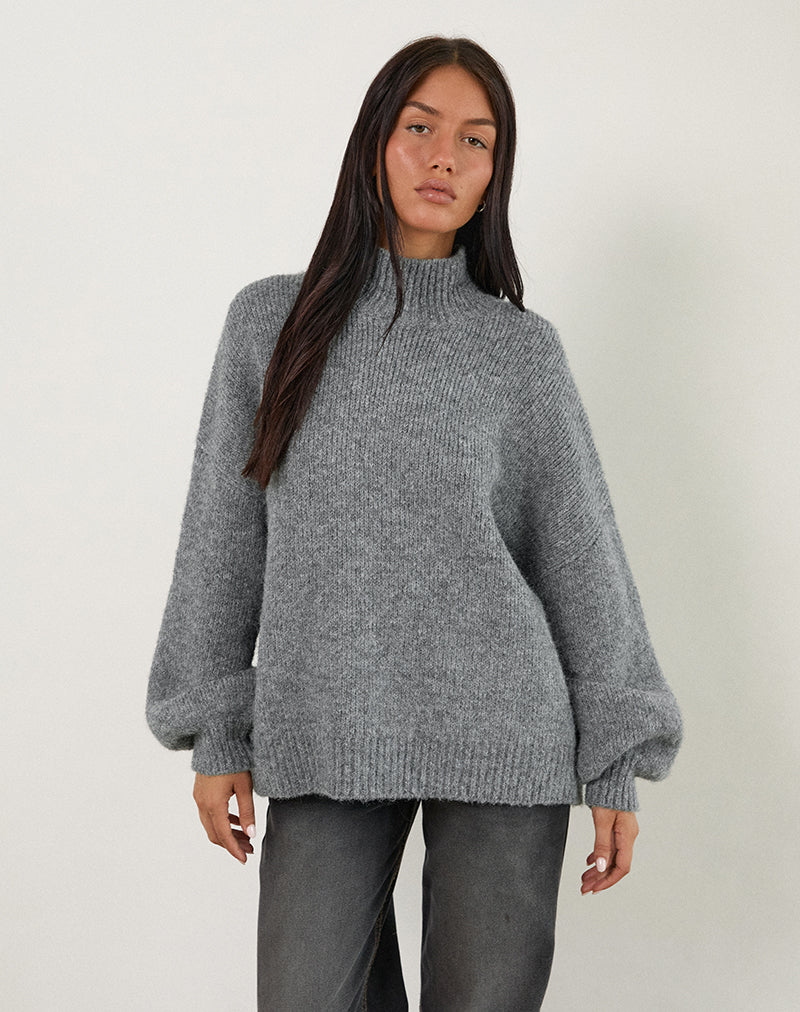 Amato Oversized Jumper in Grey-Nico Sky