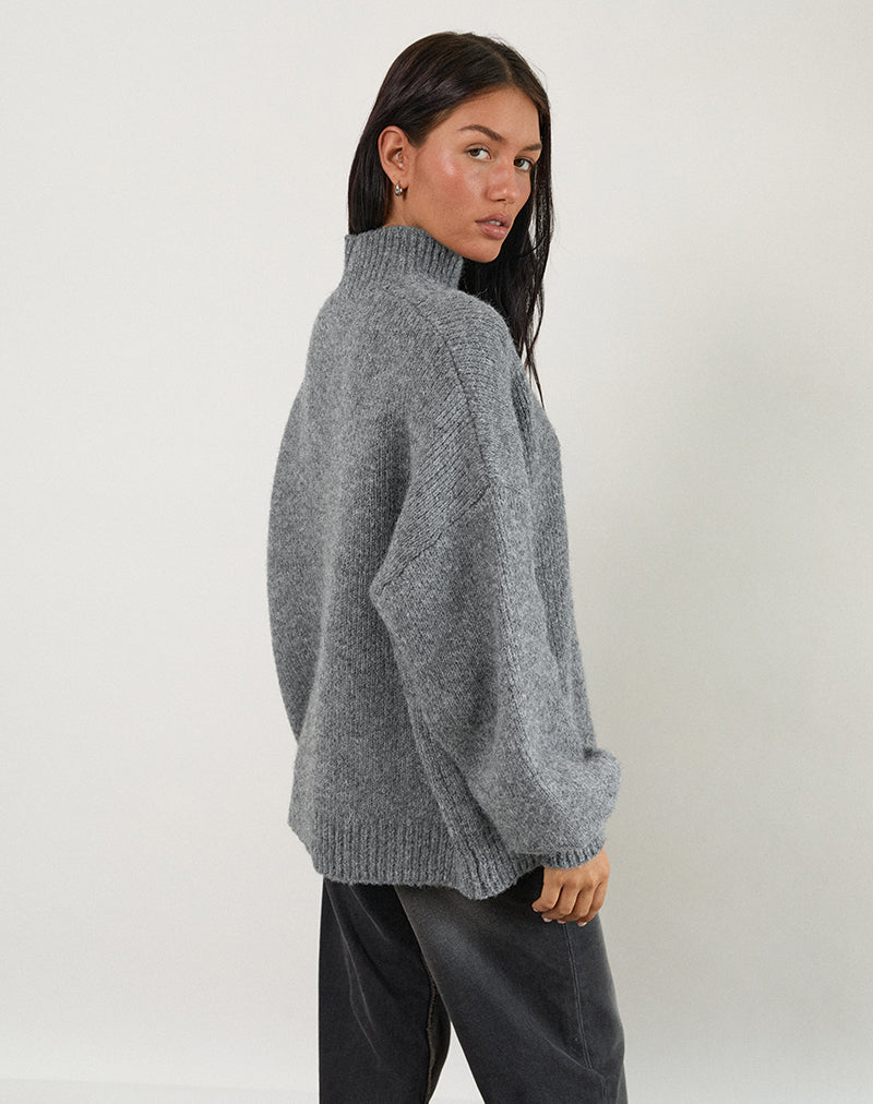 Amato Oversized Jumper in Grey-Nico Sky