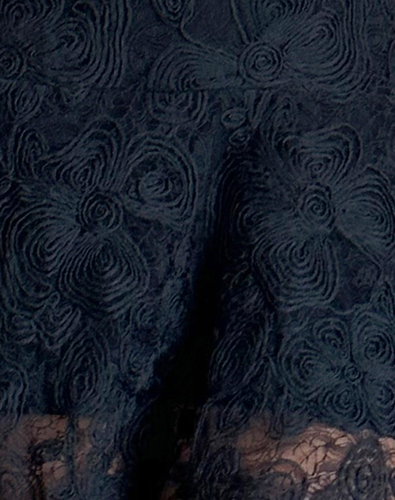 Ambika Dress in Textured Lace Rose Black-Nico Sky