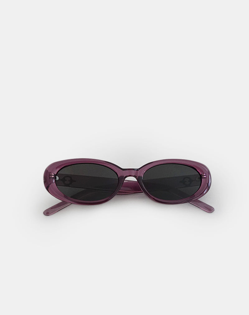 Ametra Oval Sunglasses in Opaque Purple-Nico Sky