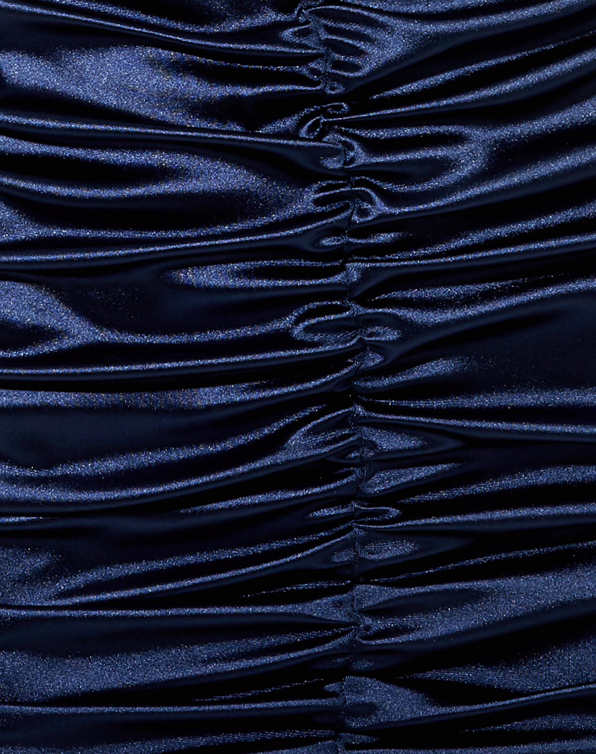 Amilia Mini Dress in Satin Spandex Inky Blue-Nico Sky