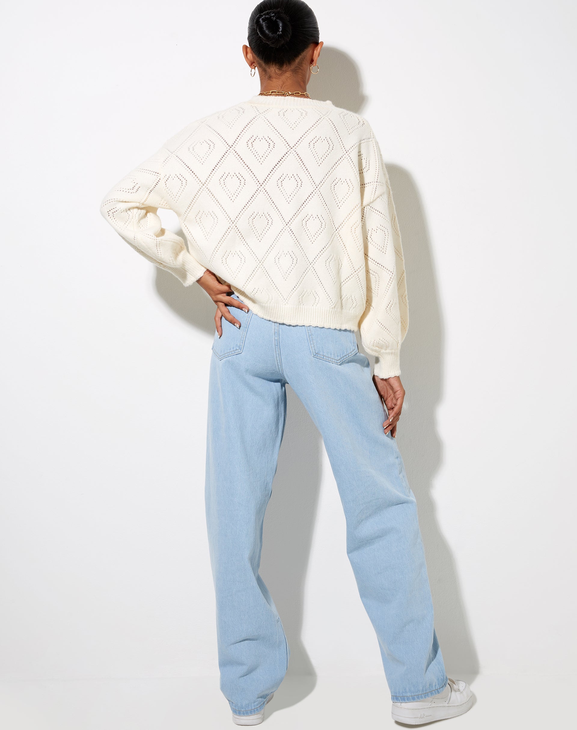 Ammar Jumper in Diamond and Heart Cream-Nico Sky