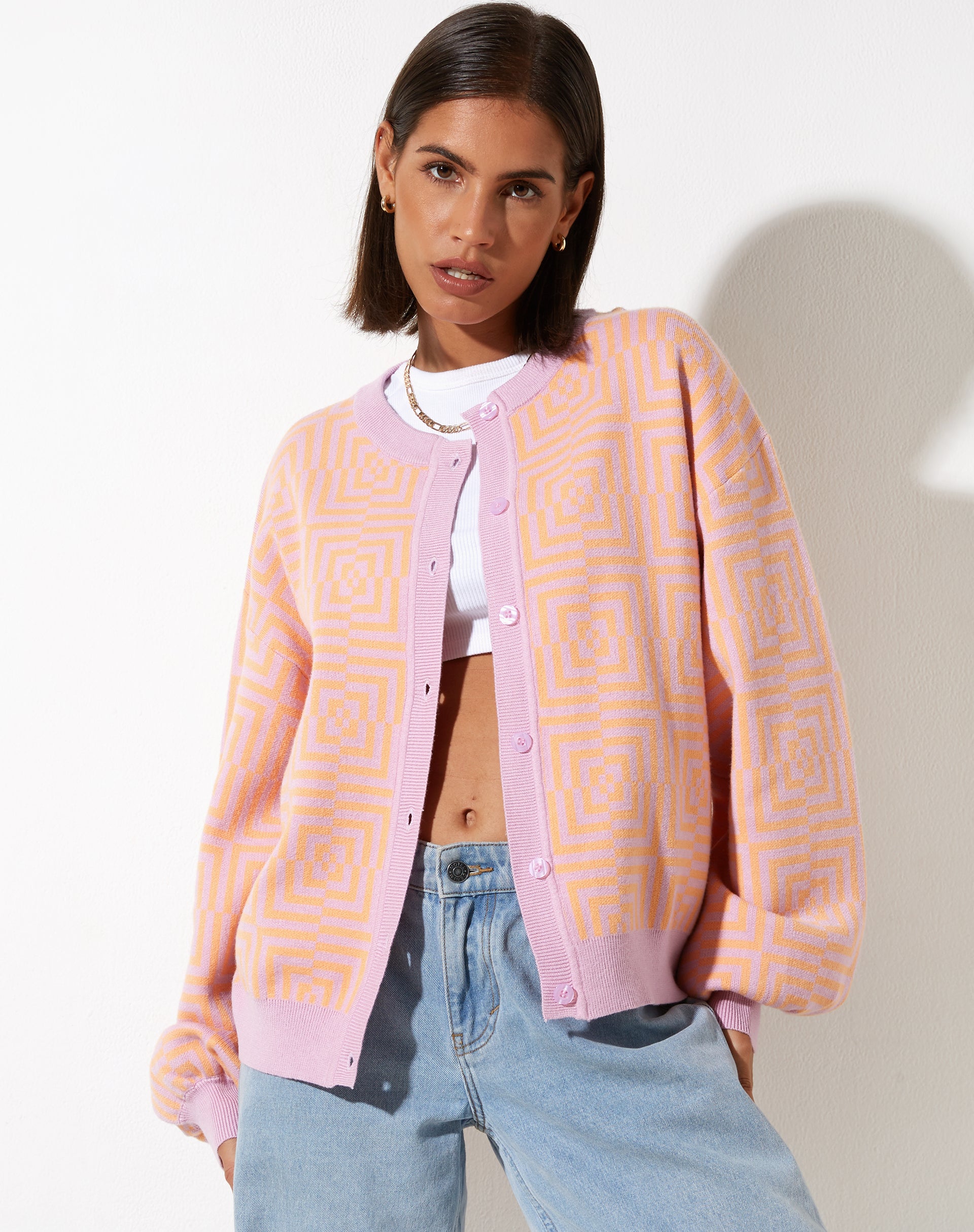 Ammura Cardi in Optiz Maze Orange-Nico Sky